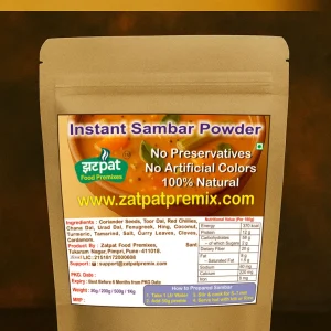 Instant Sambar Premix Powder by Zatpat Food Premixes Pune – Natural Ready to Cook Sambar Mix