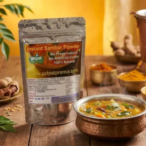 Zatpat Food Premixes Instant Sambar Premix product image ready to cook South Indian sambar mix pouch
