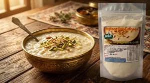 Creamy instant rice kheer made using Zatpat Food Premixes